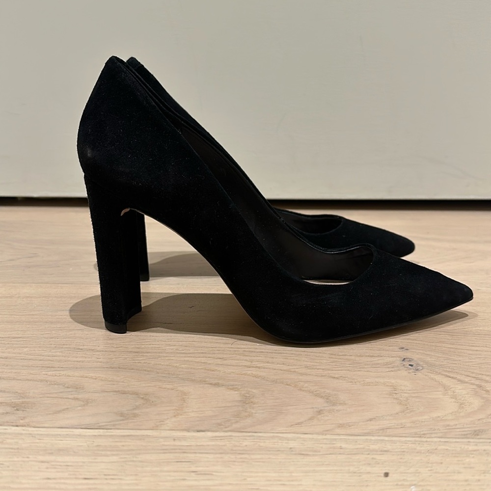 Aldo Black Suede Leather Pumps 4” heel Size 8.5